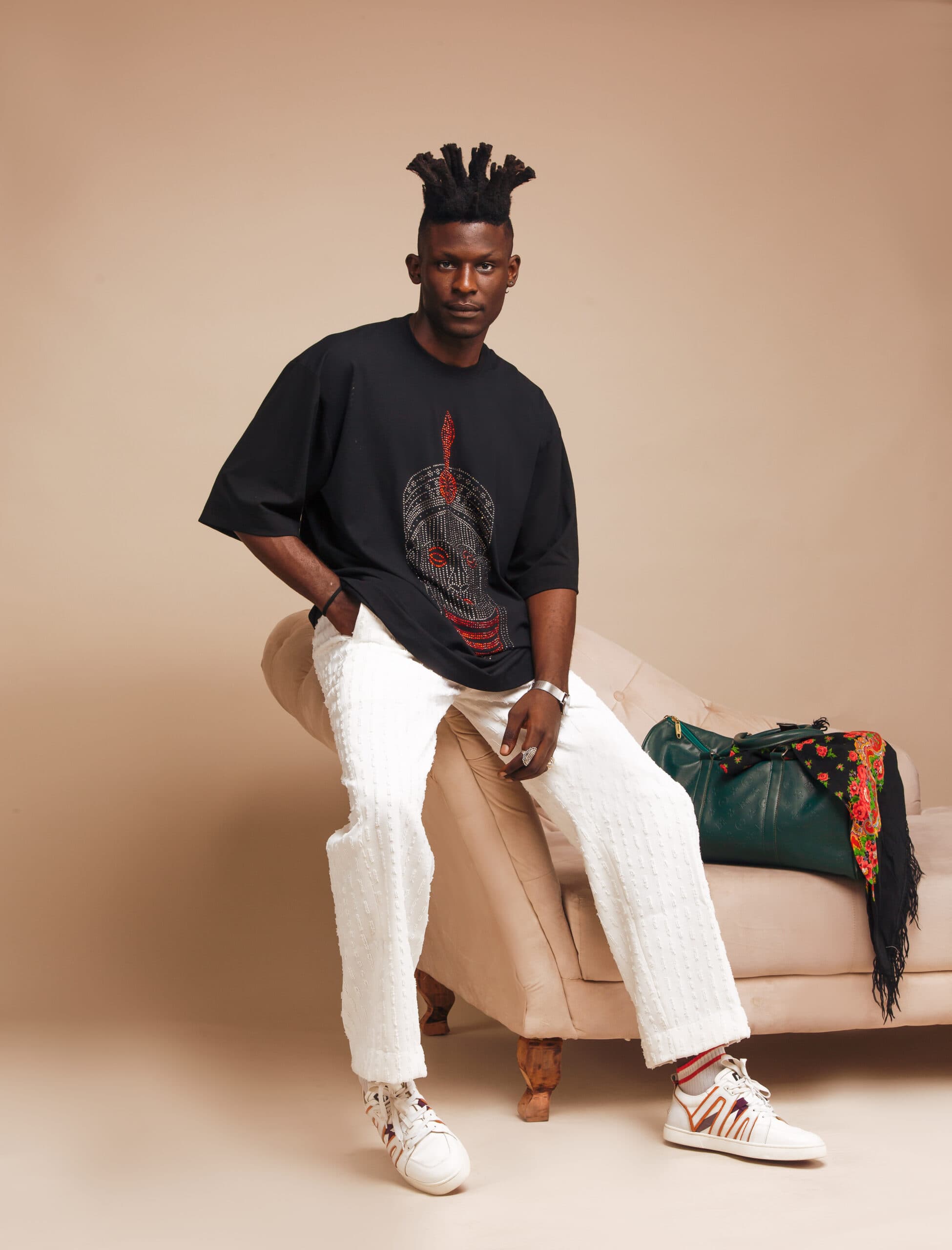 Black Oduduwa Bedazzled Shirt