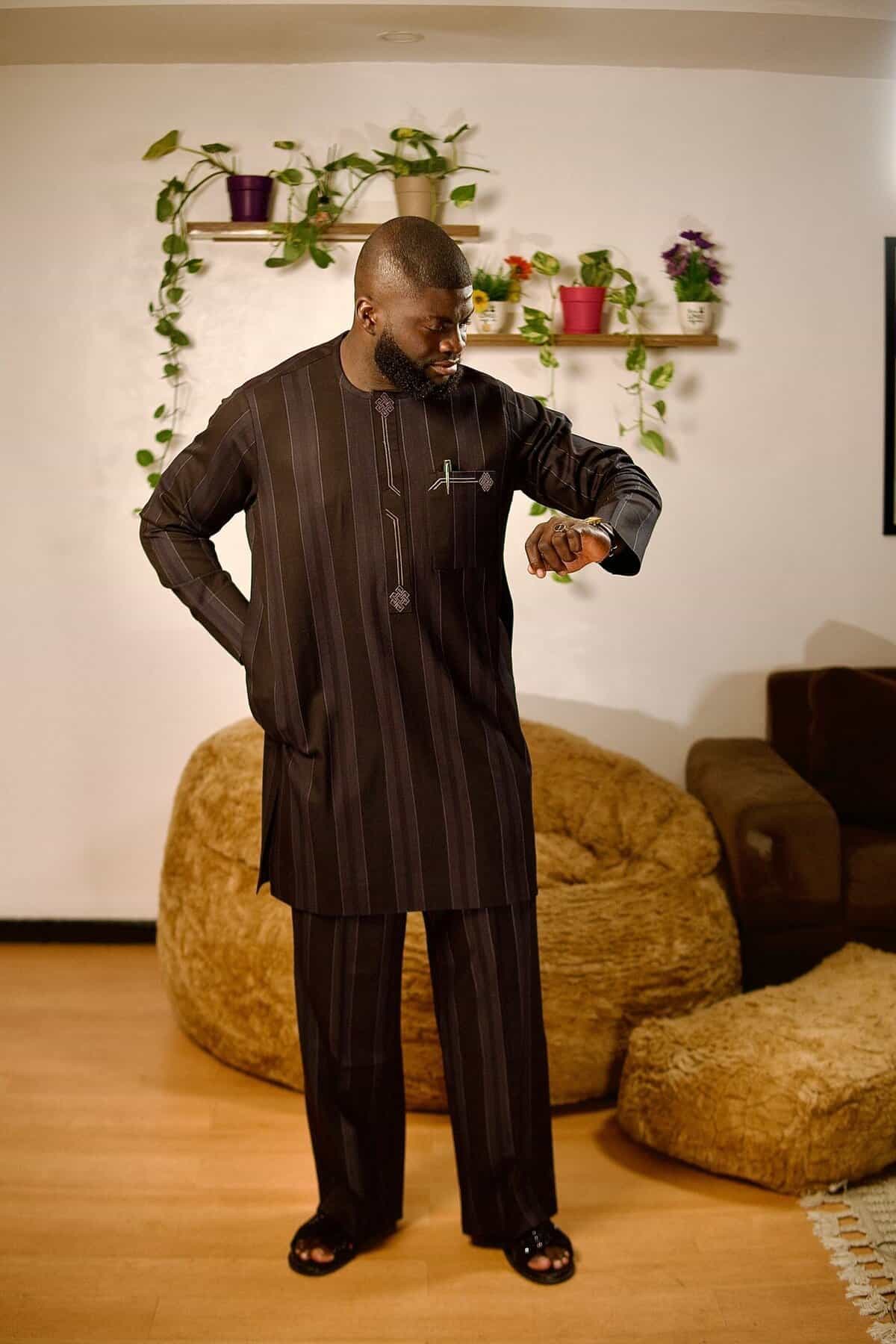 Espresso Striped Long-Sleeve Senator