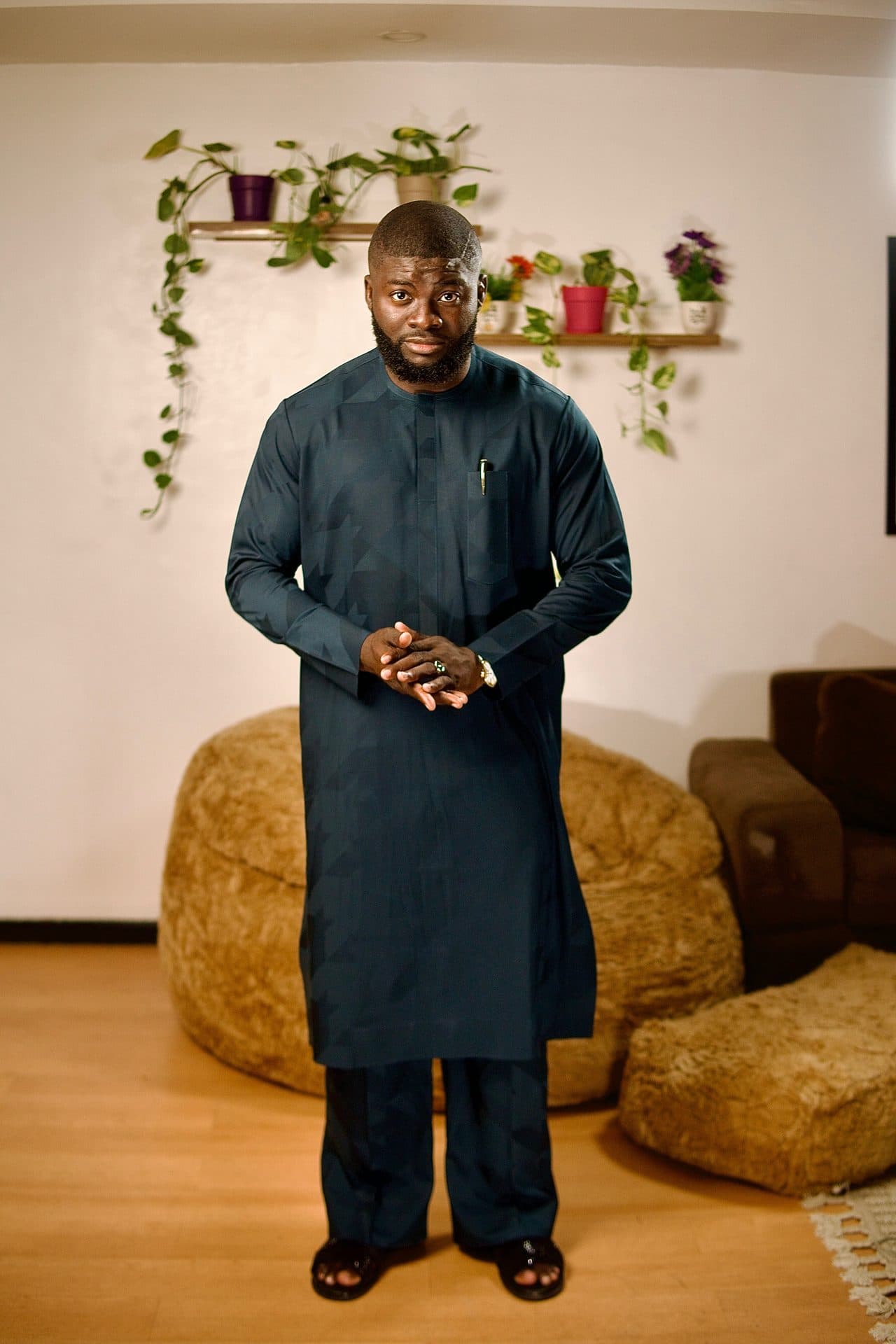 Teal Long Kaftan Set