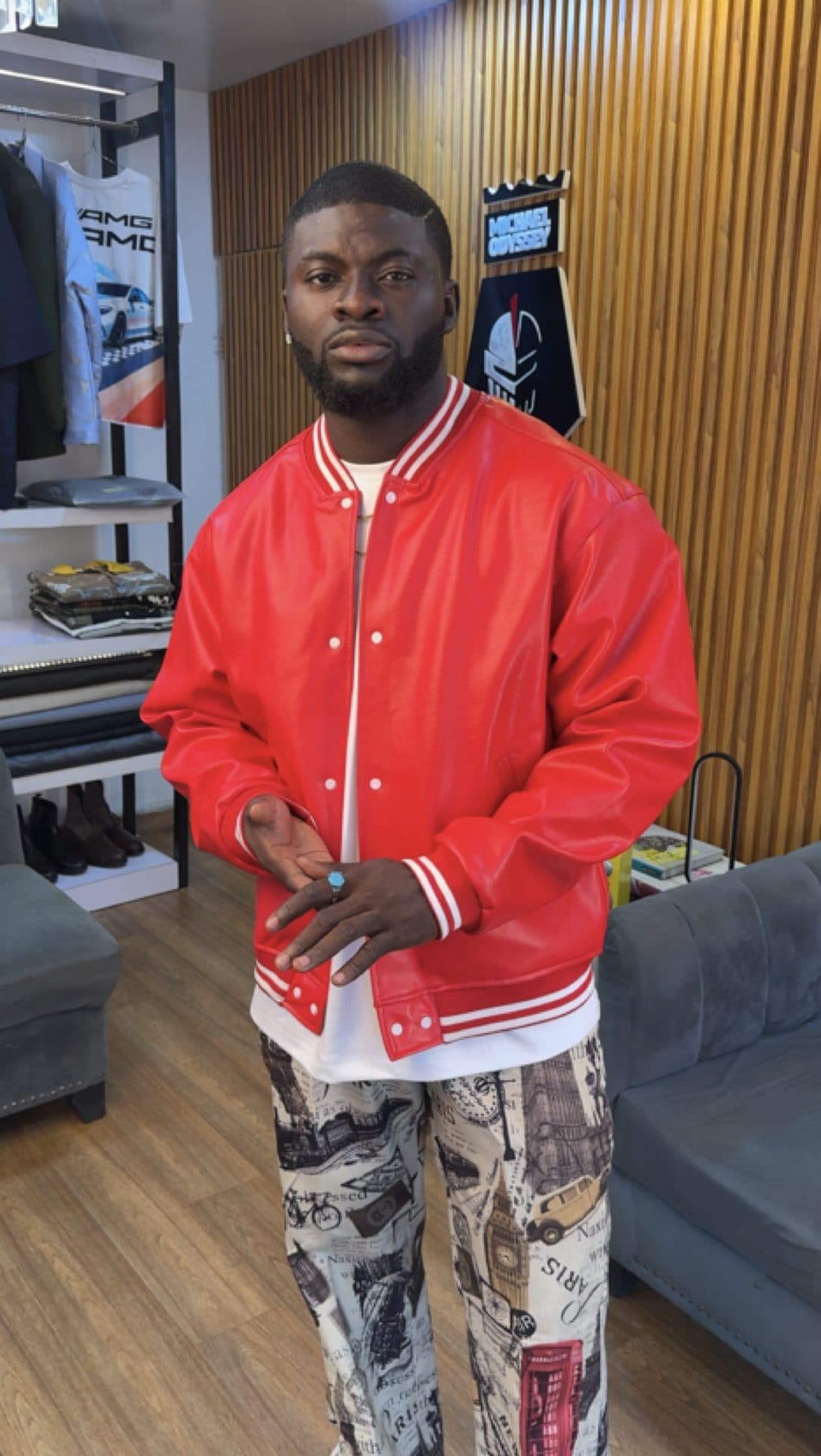 Red Leather Varsity Jacket