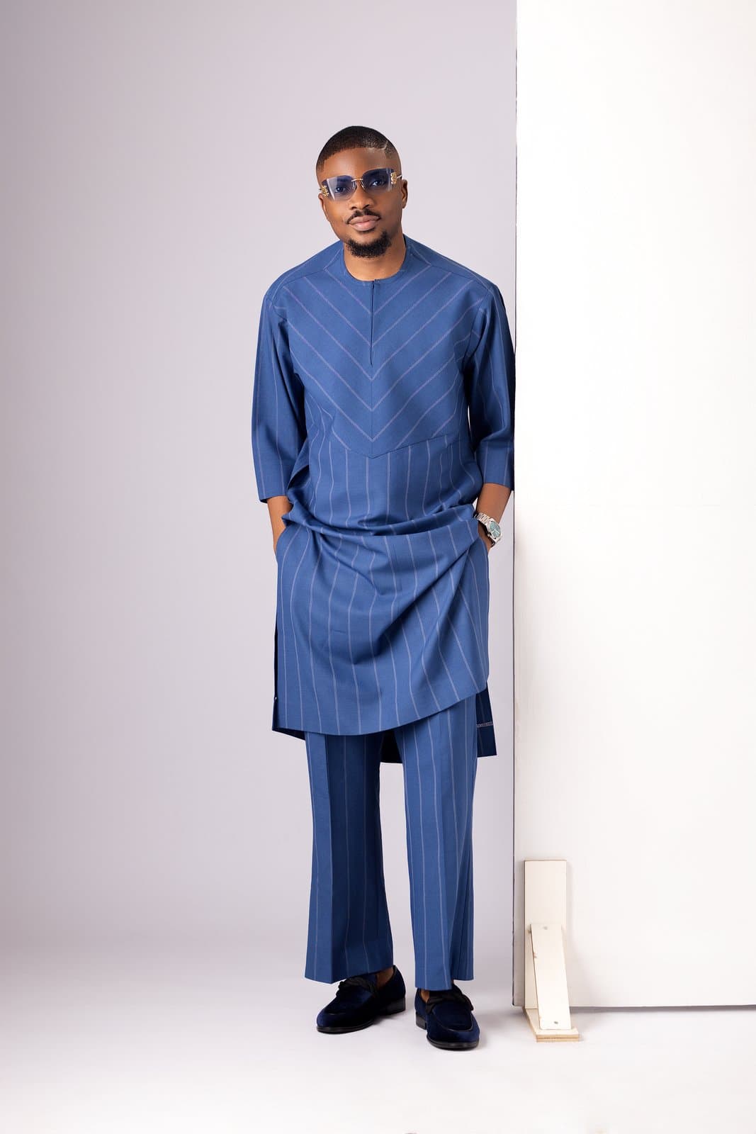 Blue Pinstripe Senator
