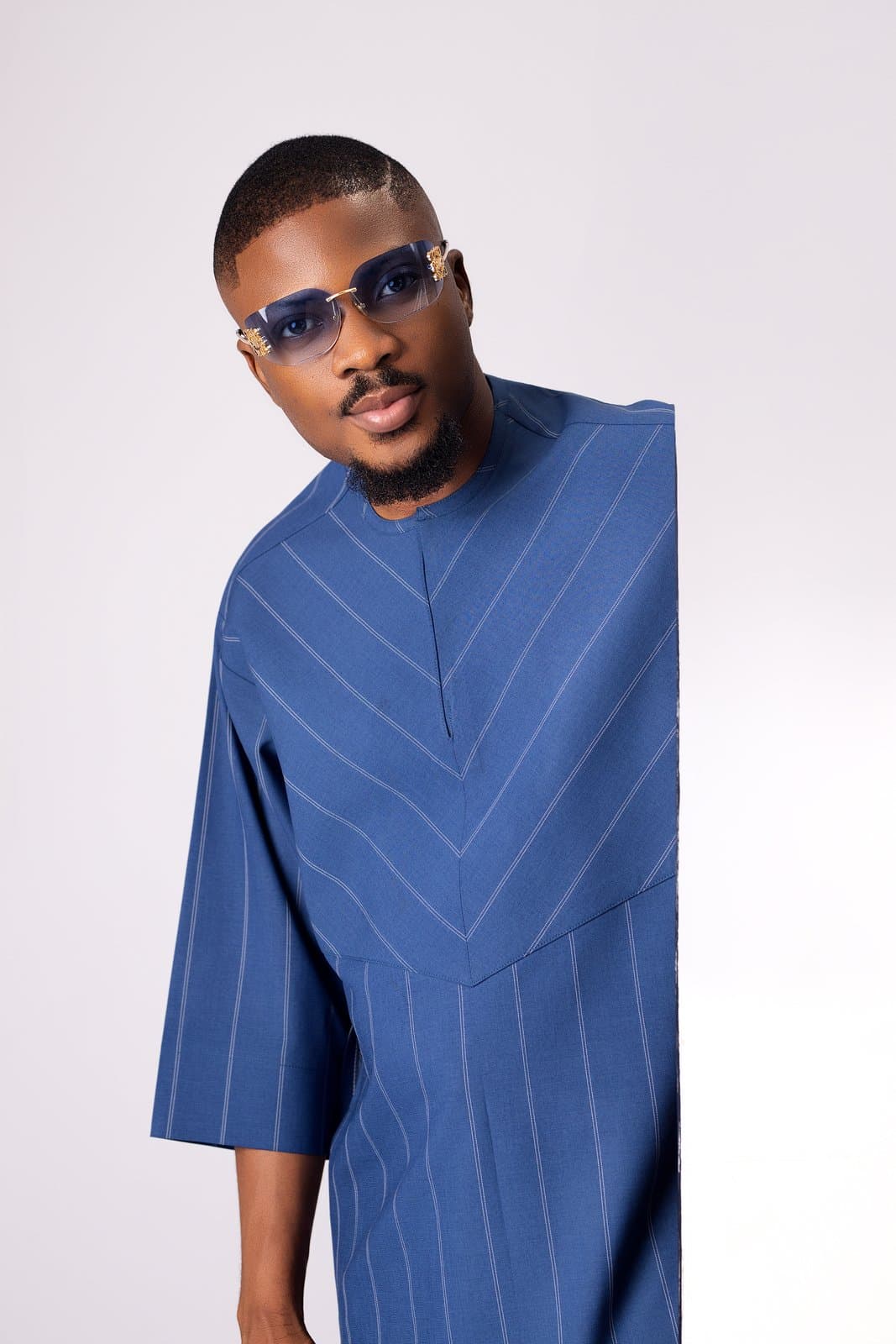 Blue Pinstripe Senator