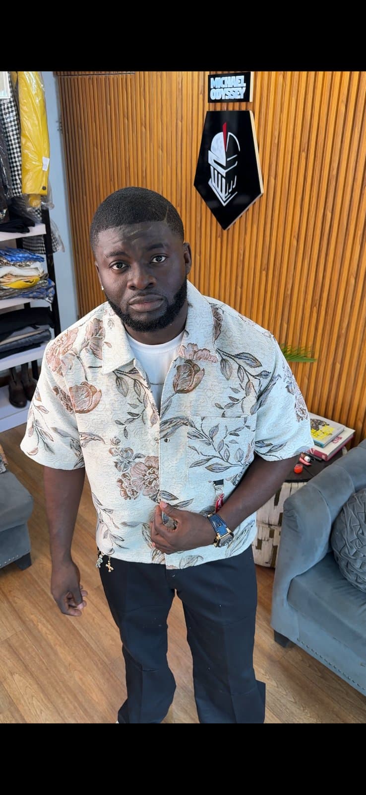 Desert Sand Floral Tapestry Shirt