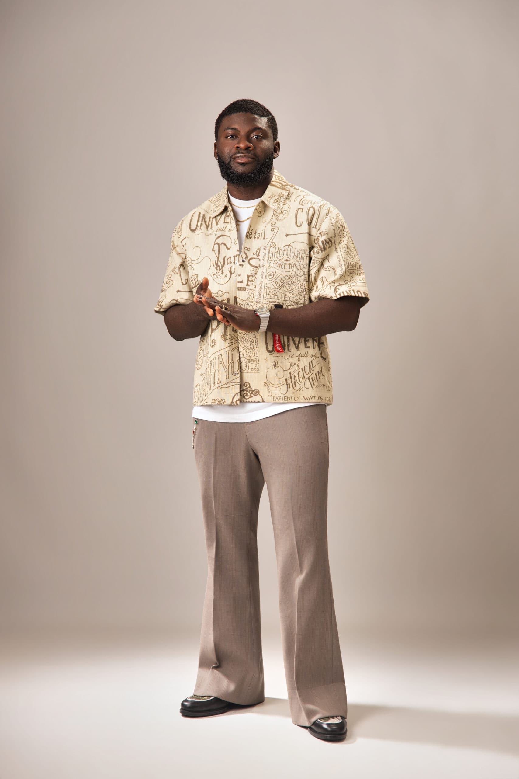 Brown Wool Bootcut Pants