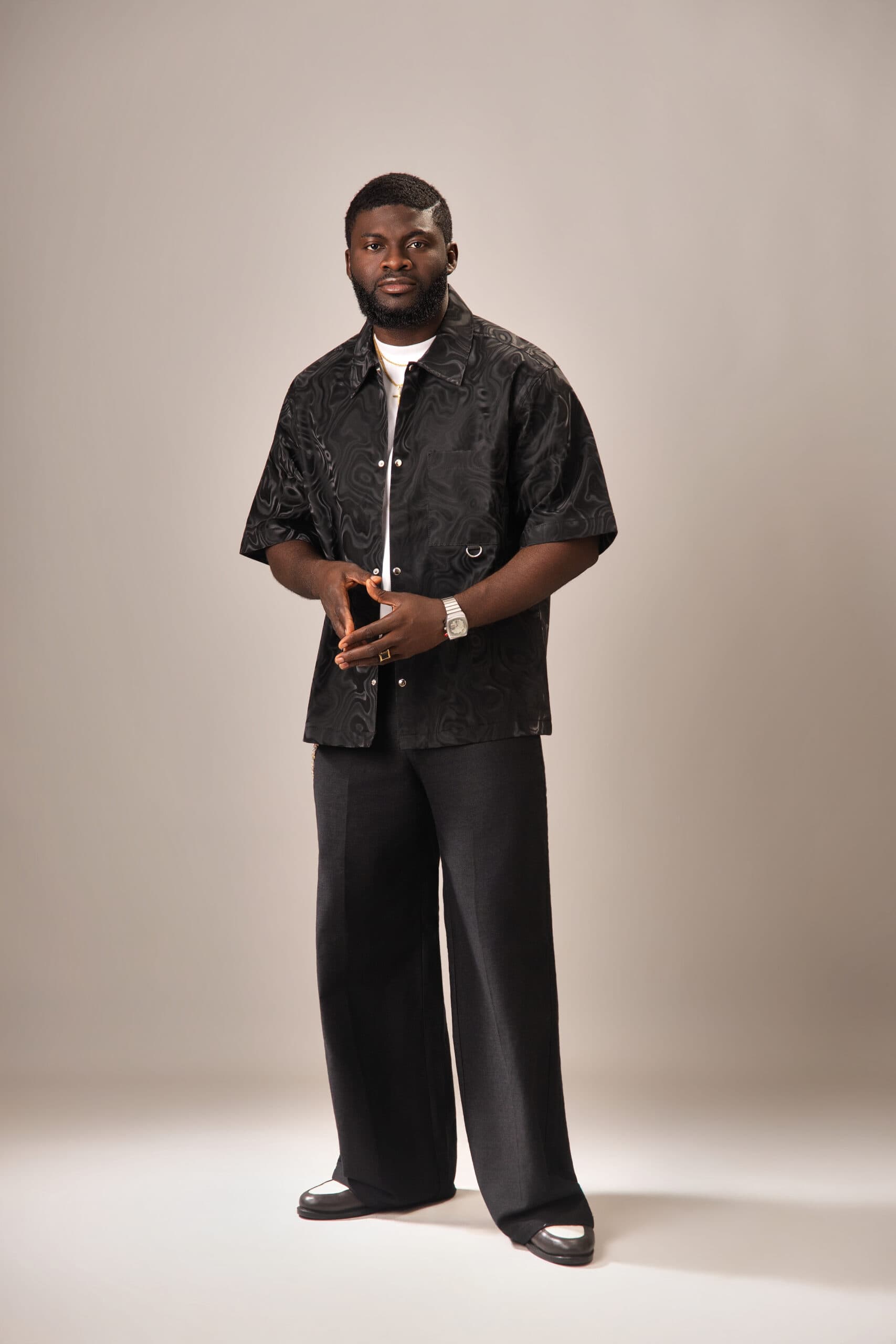 Leather Button Up Onyx Shirt