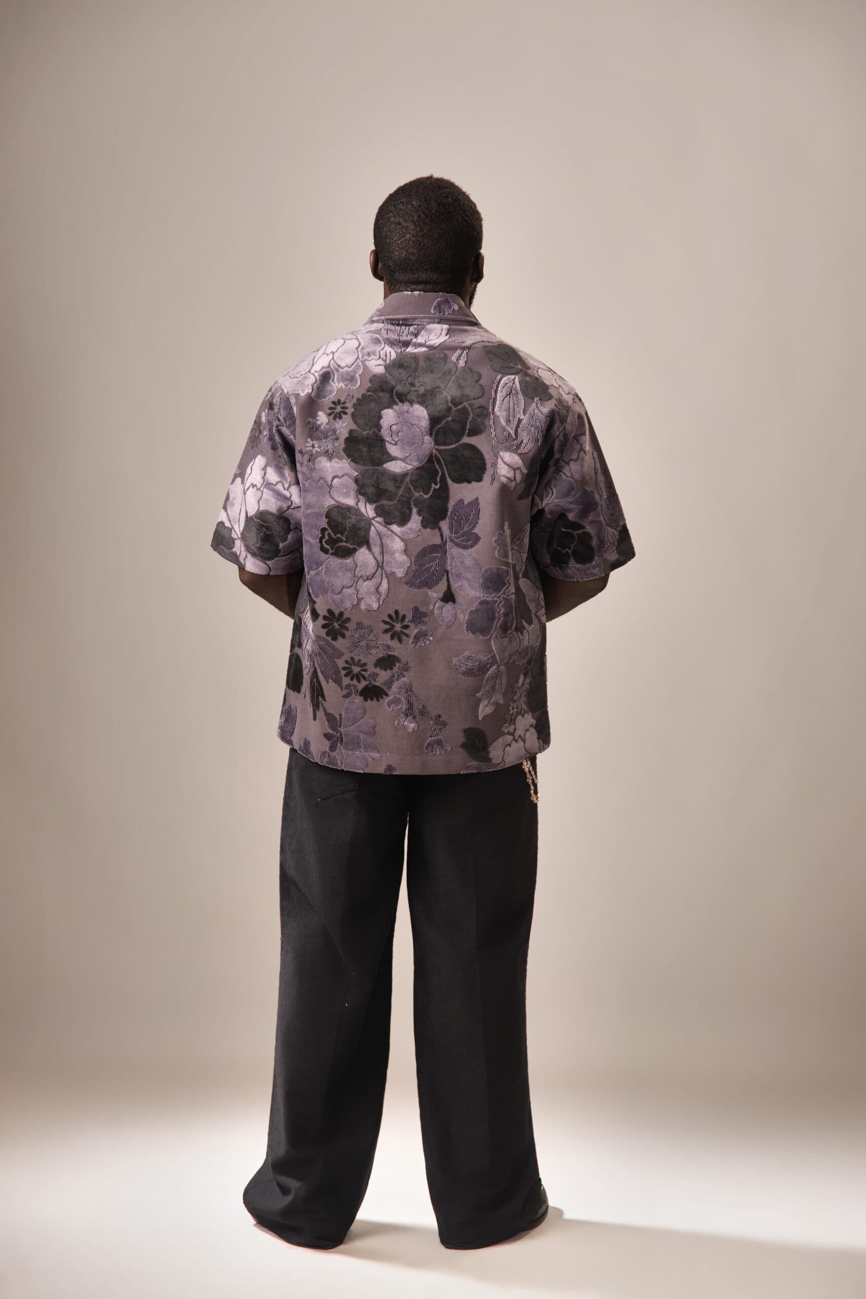 Grey Blossom Tapestry Shirt