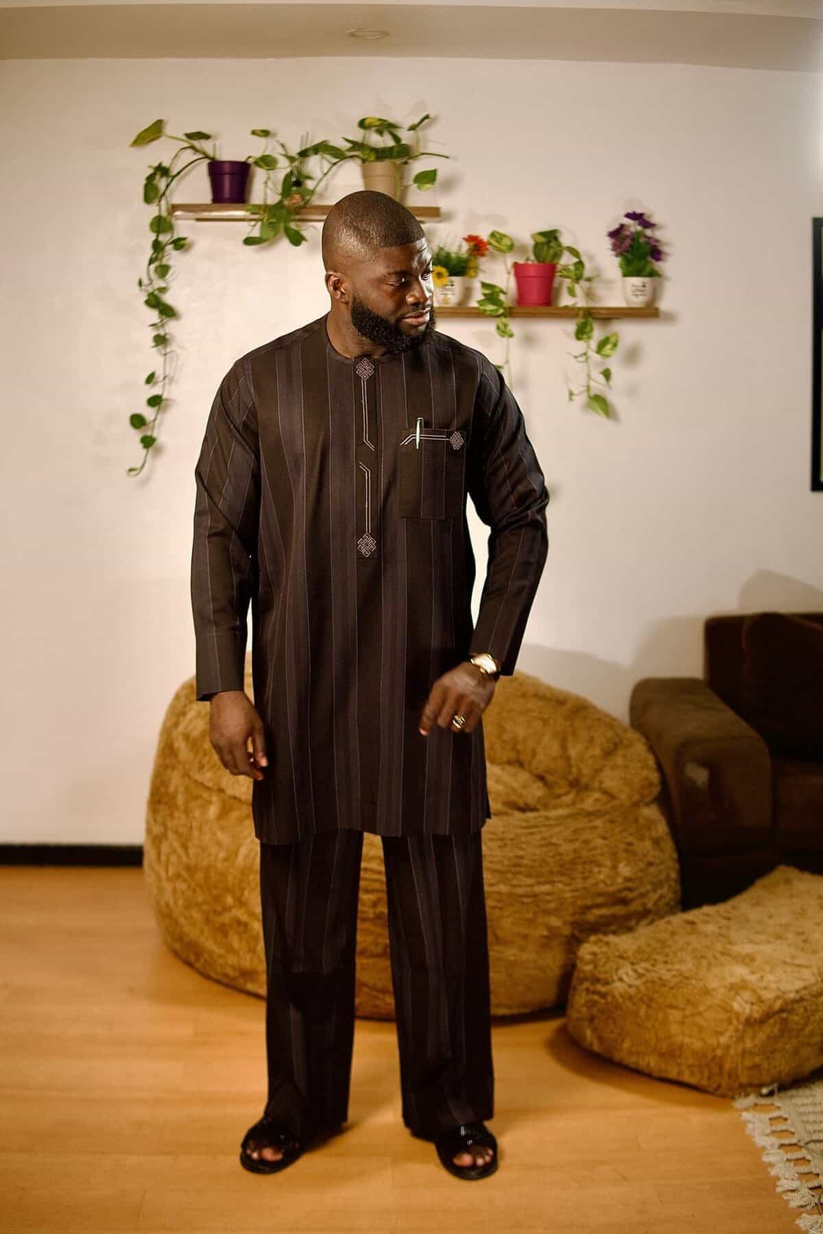 Espresso Striped Long-Sleeve Senator