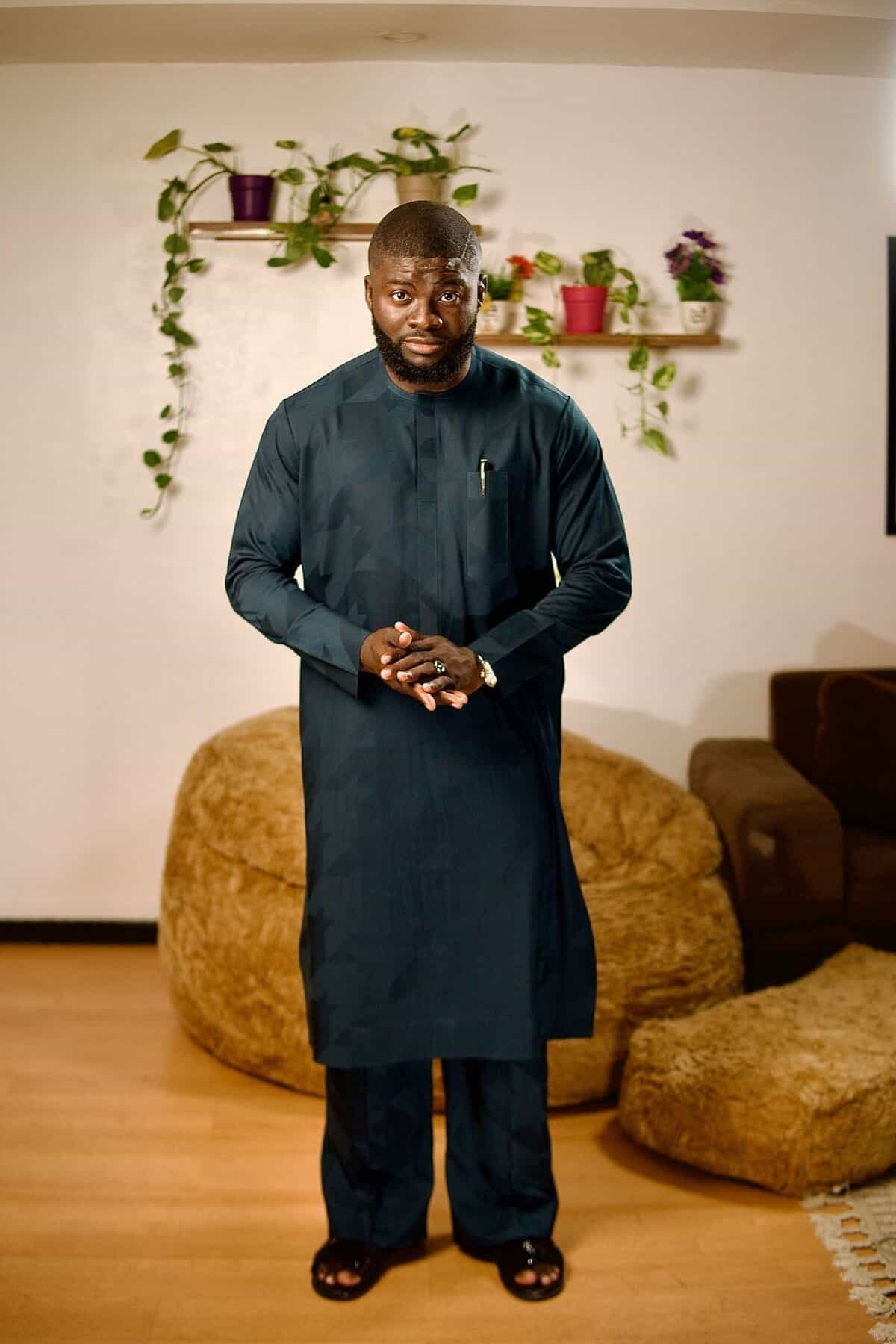 Teal Long Kaftan Set