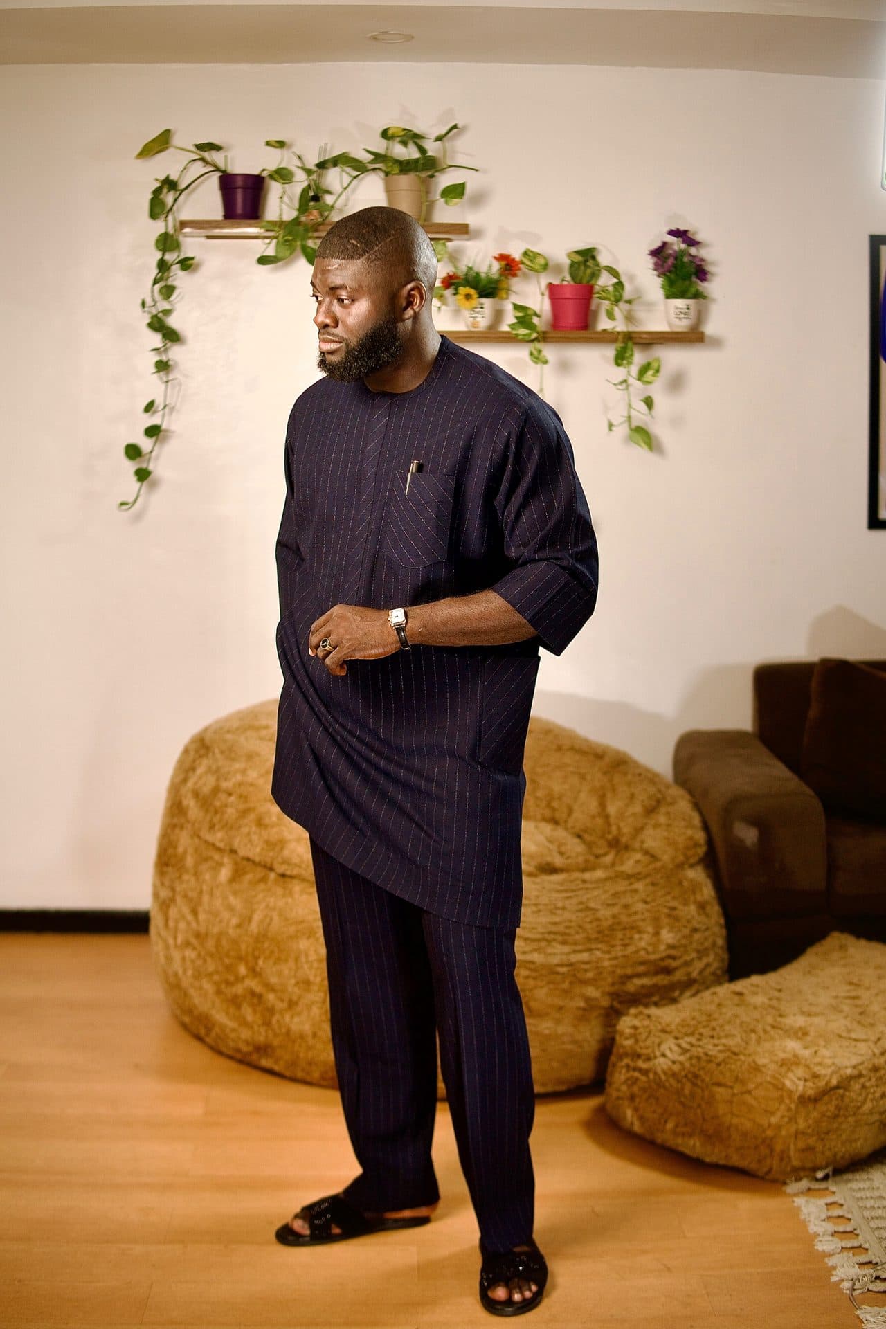 Midnight Navy Pinstripe Senator