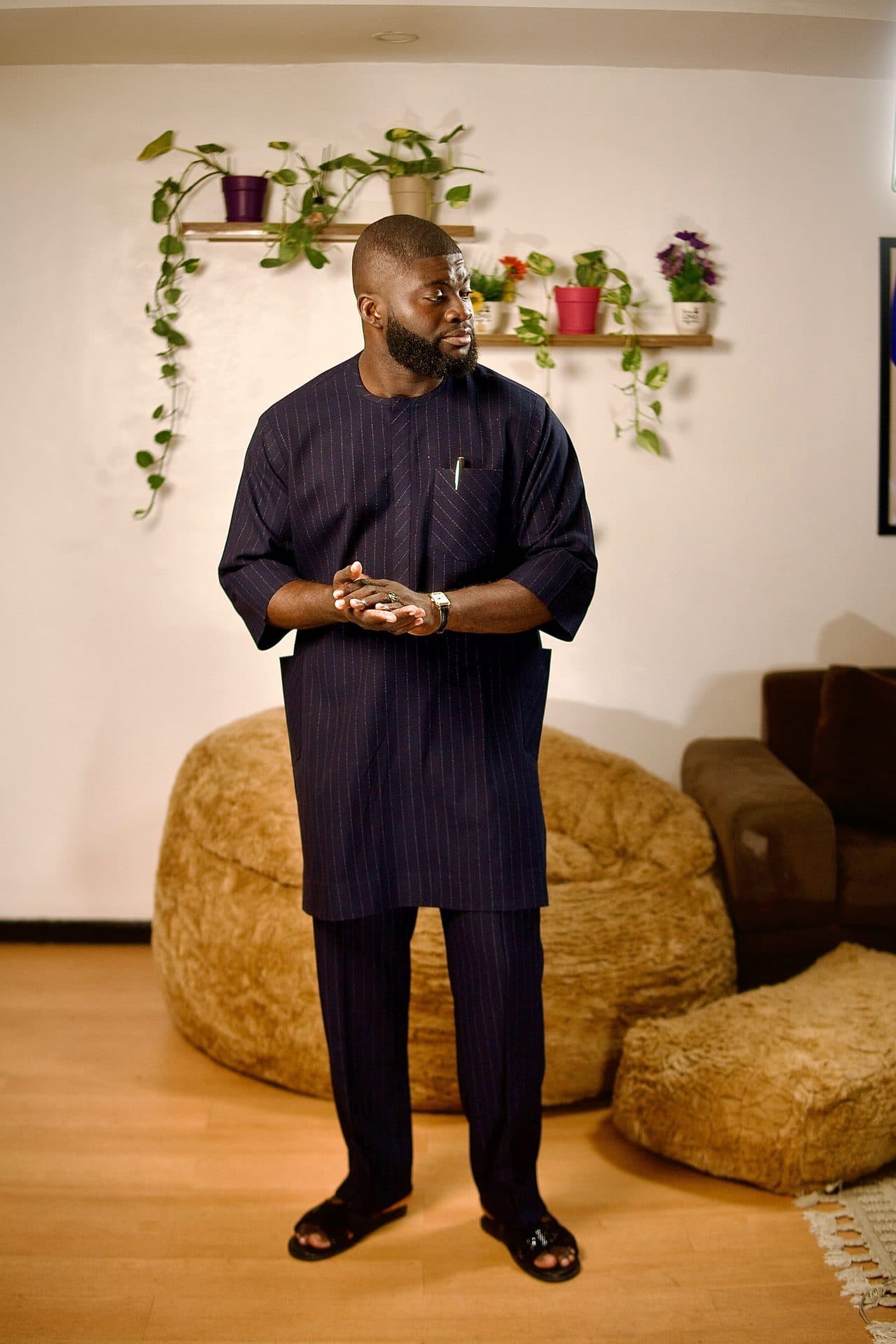 Midnight Navy Pinstripe Senator