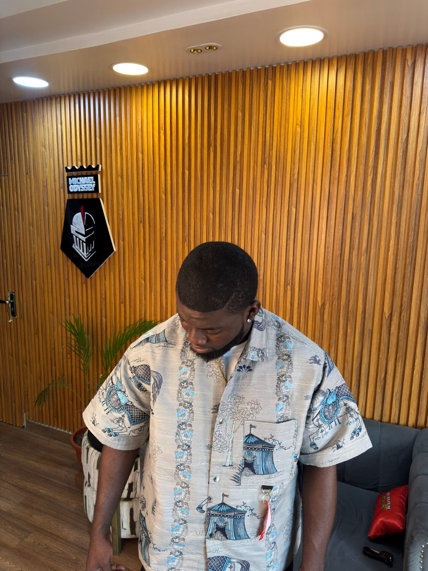 Azure Caravan Tapestry Statement Shirt