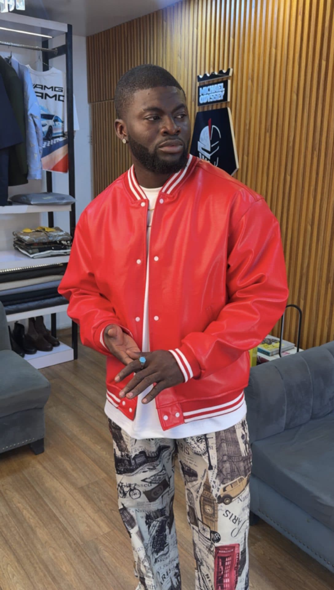 Red Leather Varsity Jacket