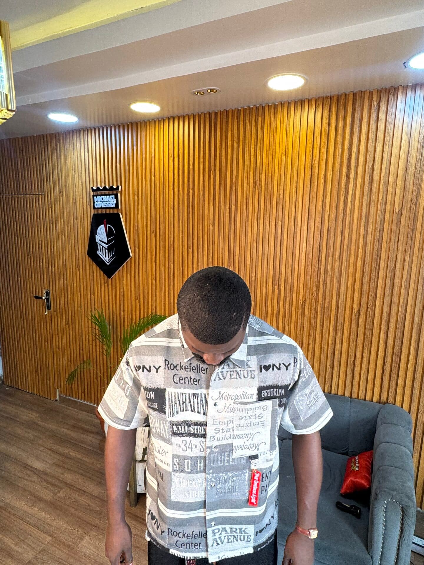 Metro Noir Monochrome Tapestry Statement Shirt