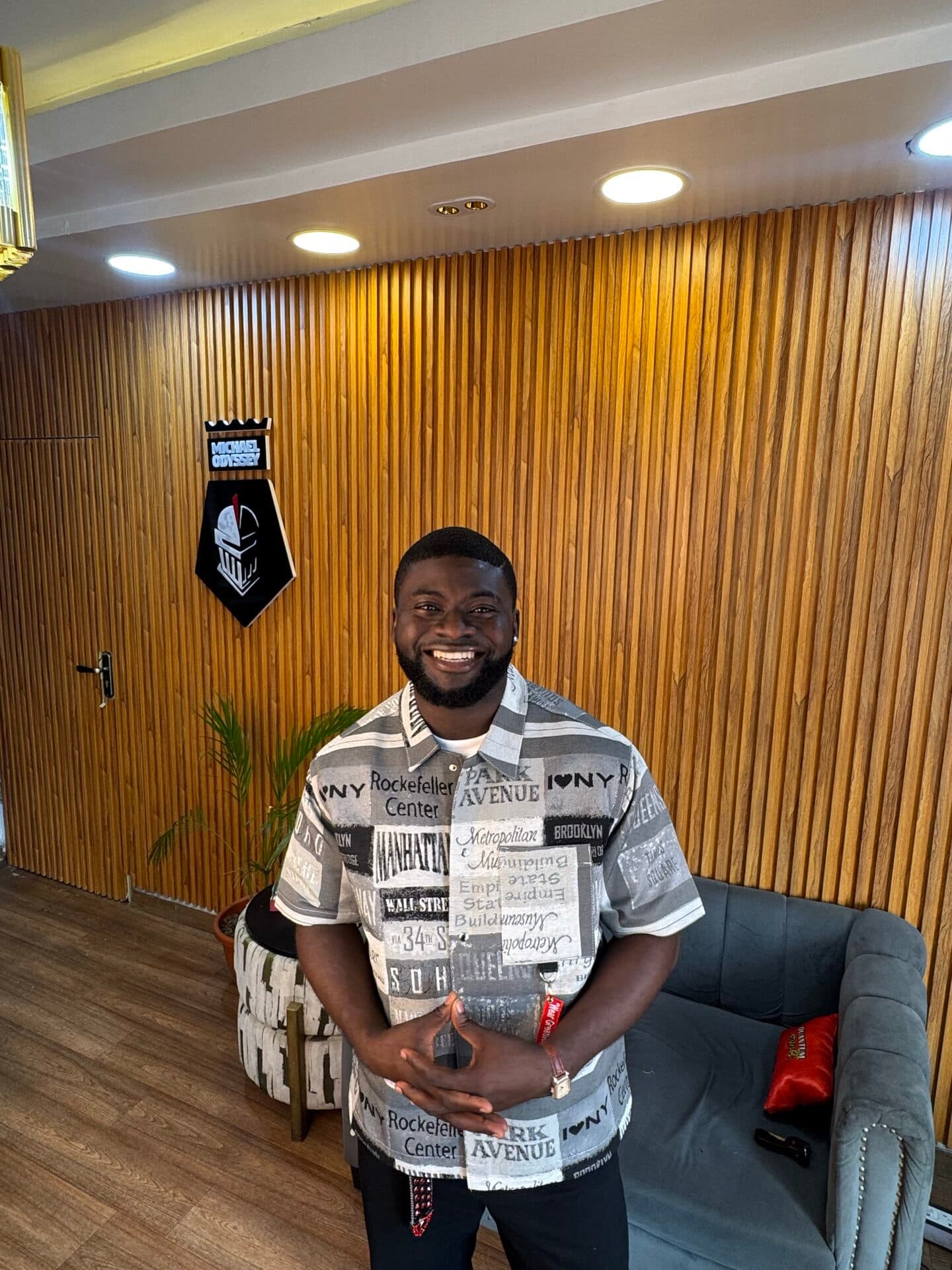 Metro Noir Monochrome Tapestry Statement Shirt