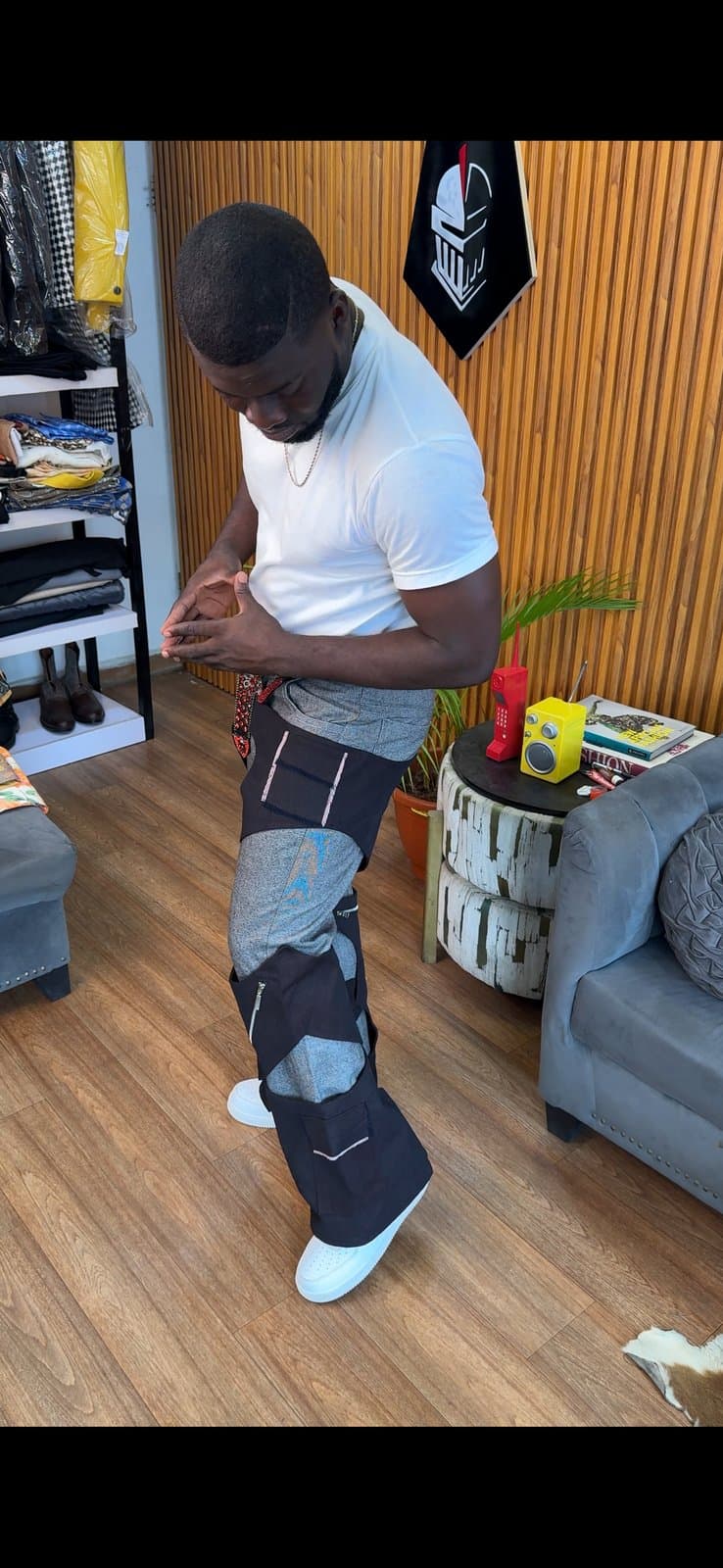 Crazy Max Grey and Black Patchwork Trousers