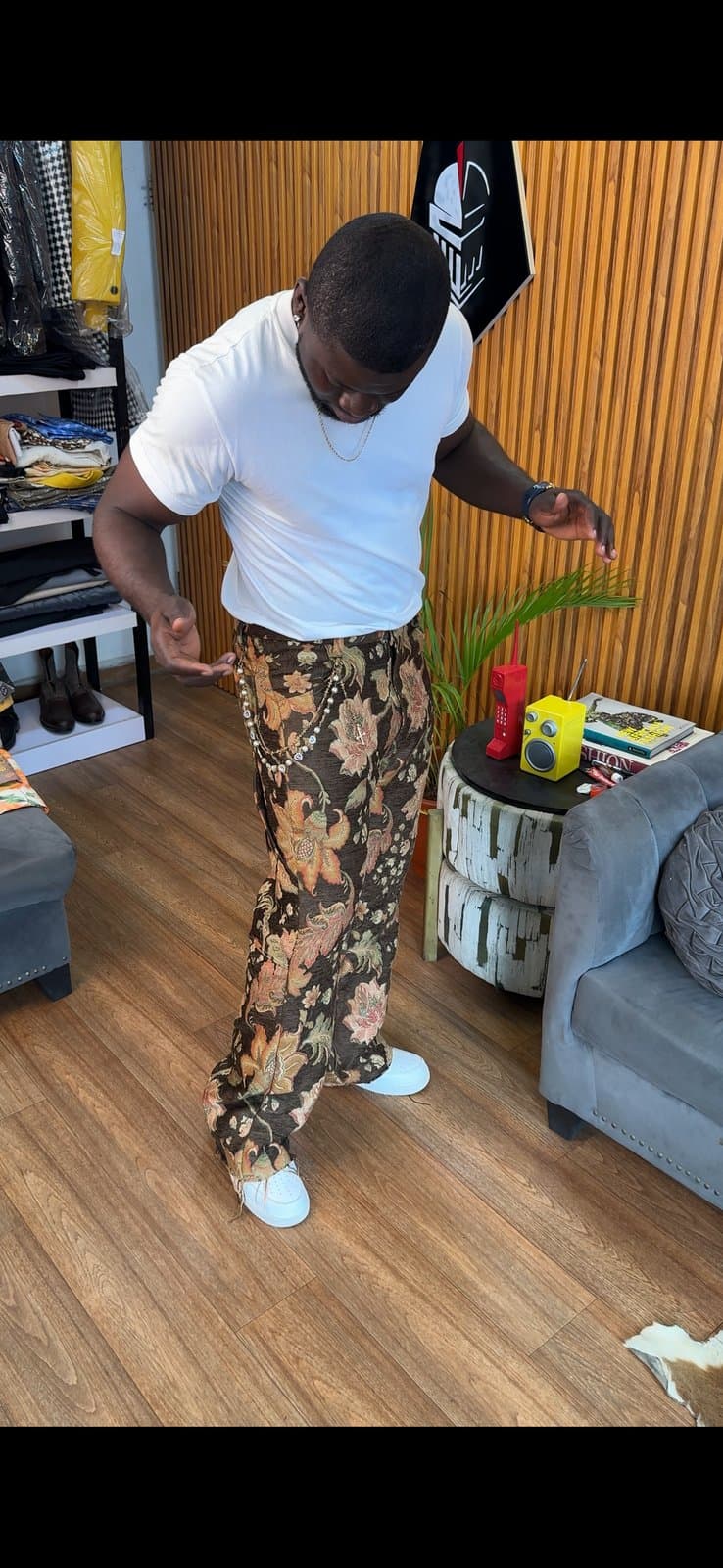Raw Cut Tapestry Pants