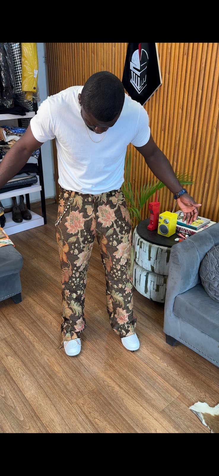 Raw Cut Tapestry Pants