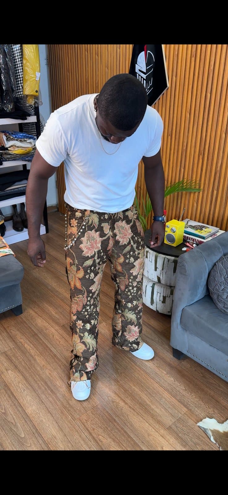 Raw Cut Tapestry Pants