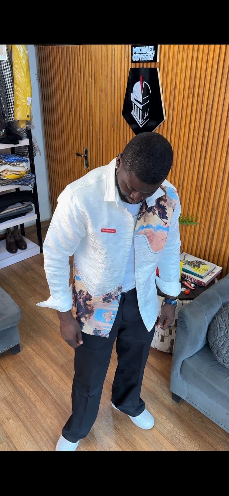 Renaissance Fresco White Long Sleeve Shirt