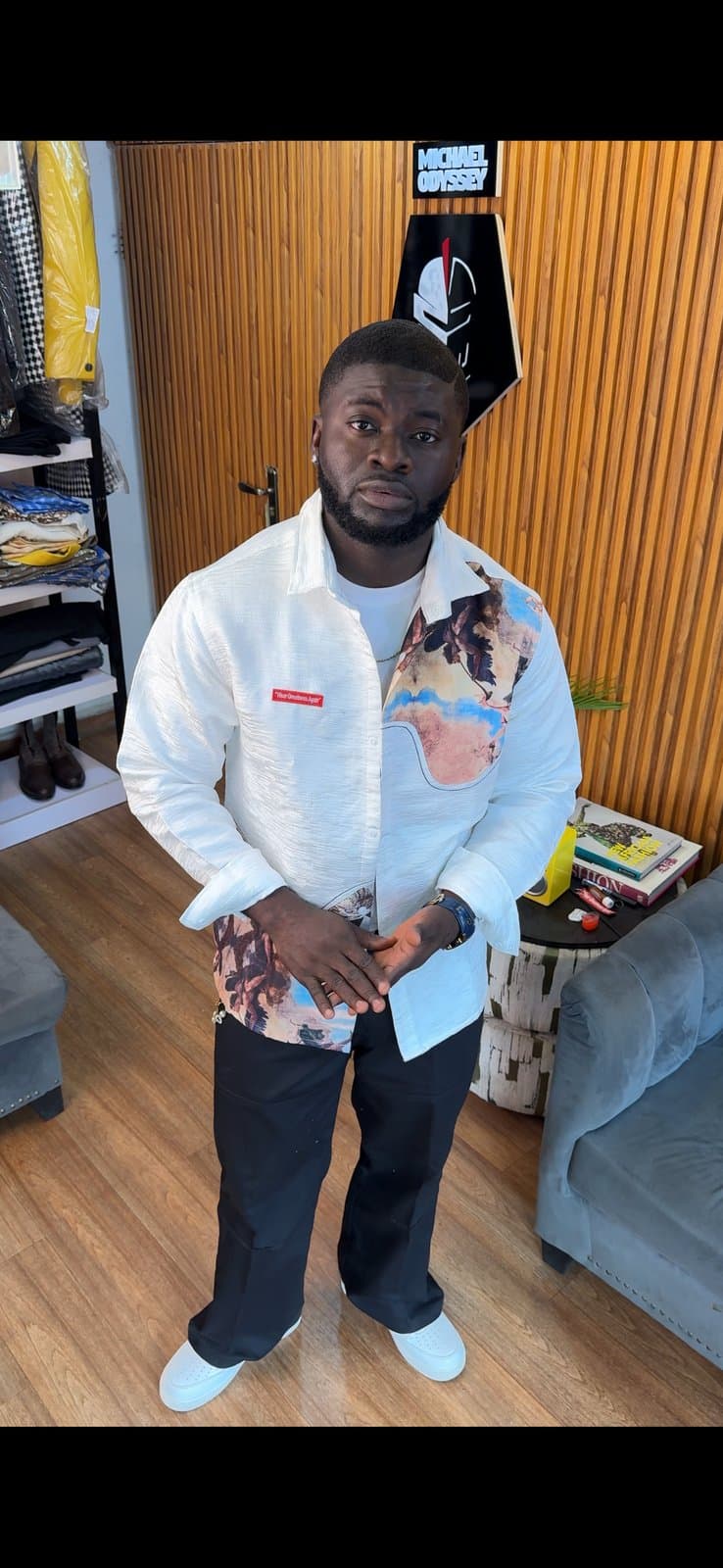 Renaissance Fresco White Long Sleeve Shirt