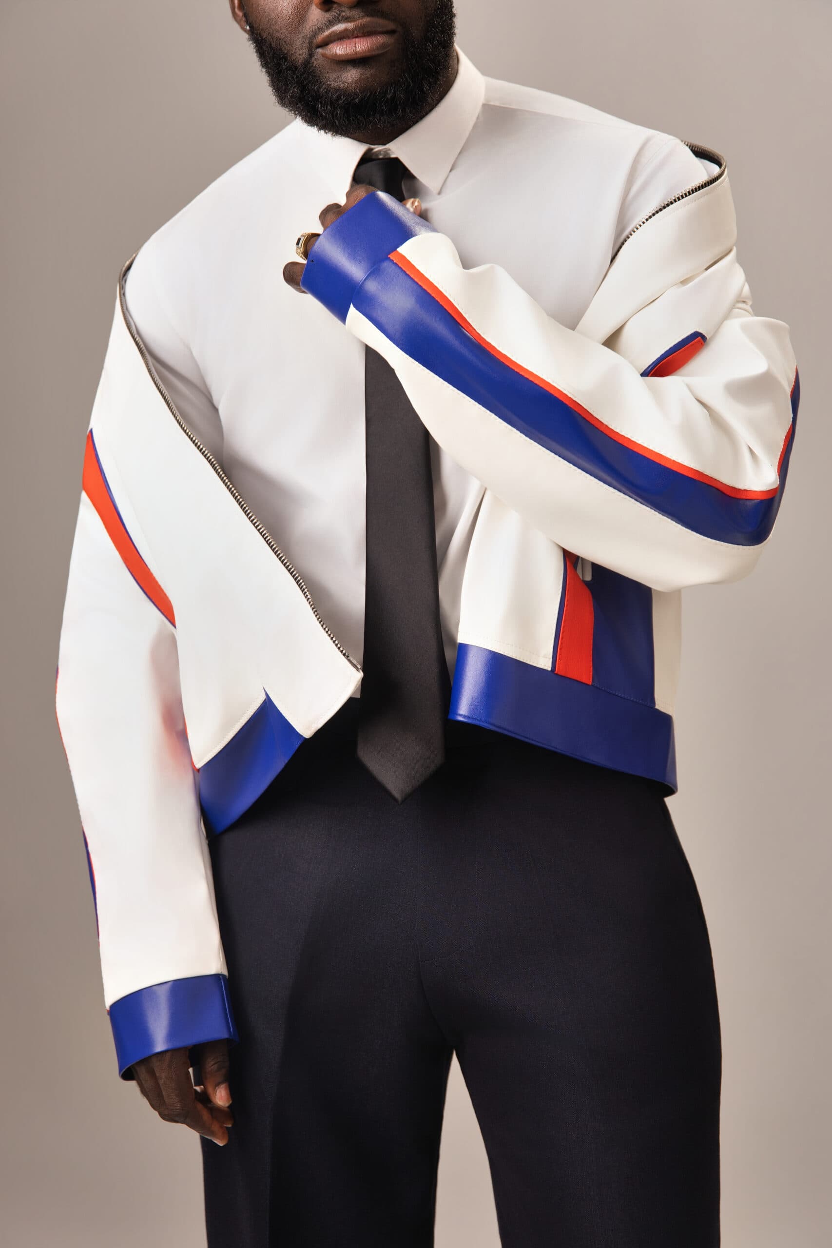Ivory White Racer Leather Jacket