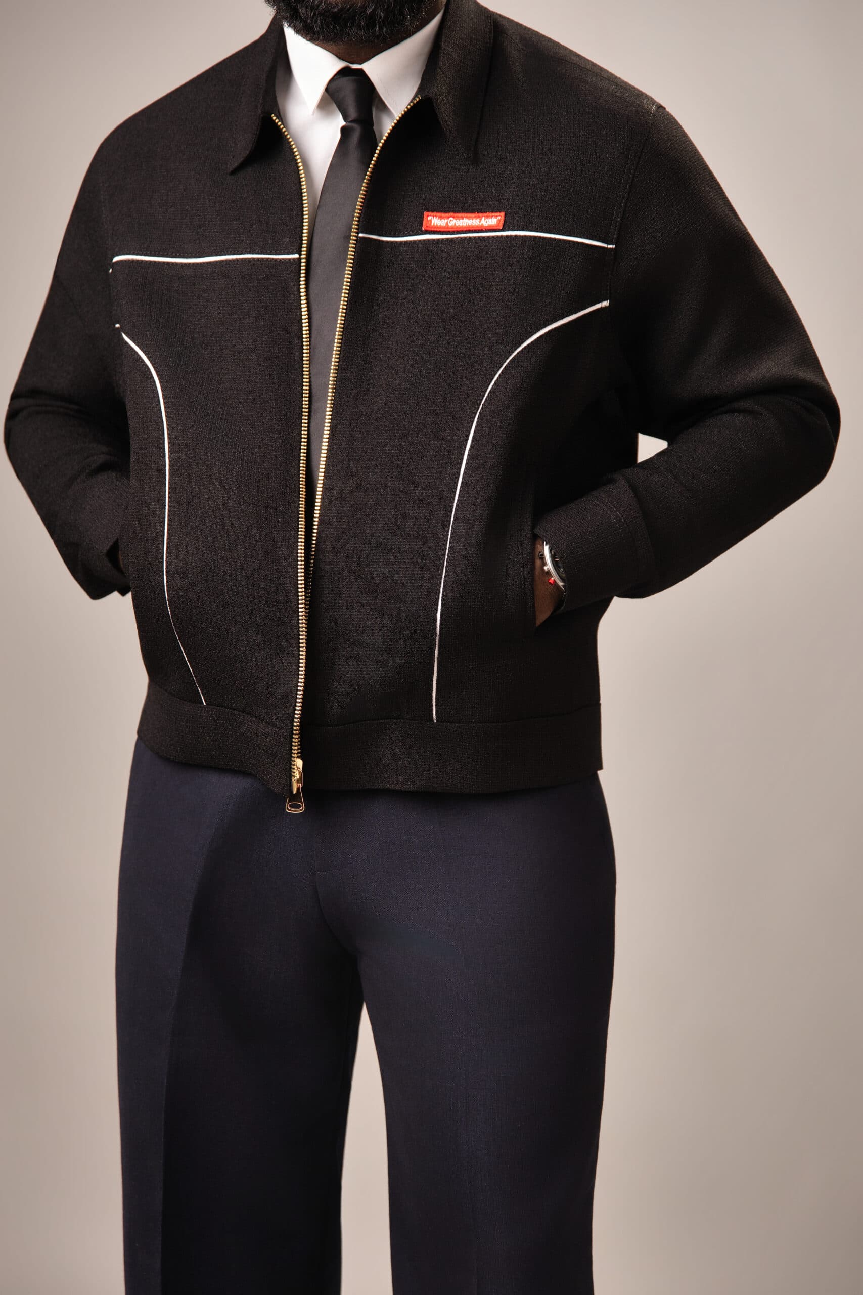 Onyx Black Zipper Jacket