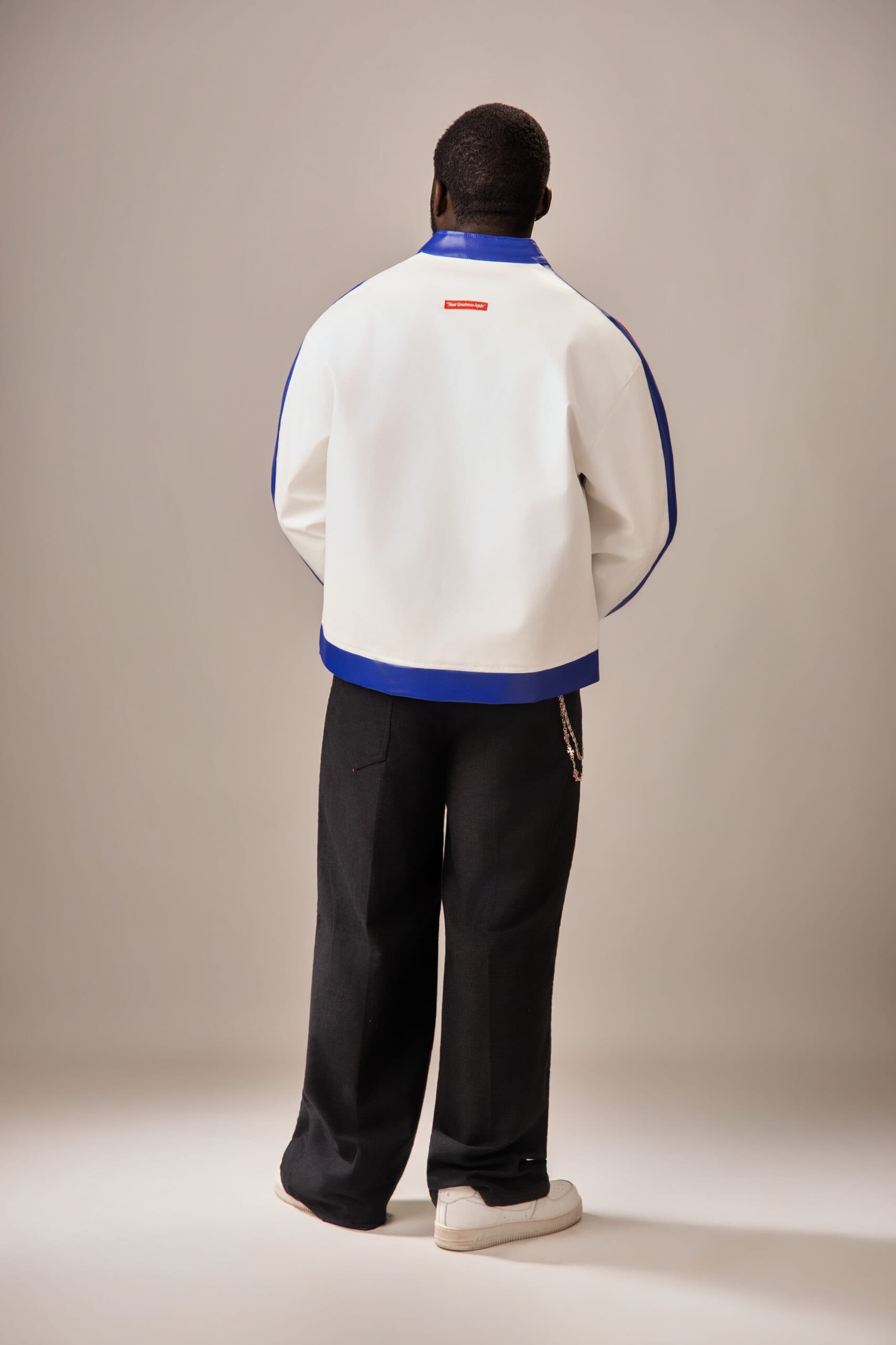 Ivory White Racer Leather Jacket