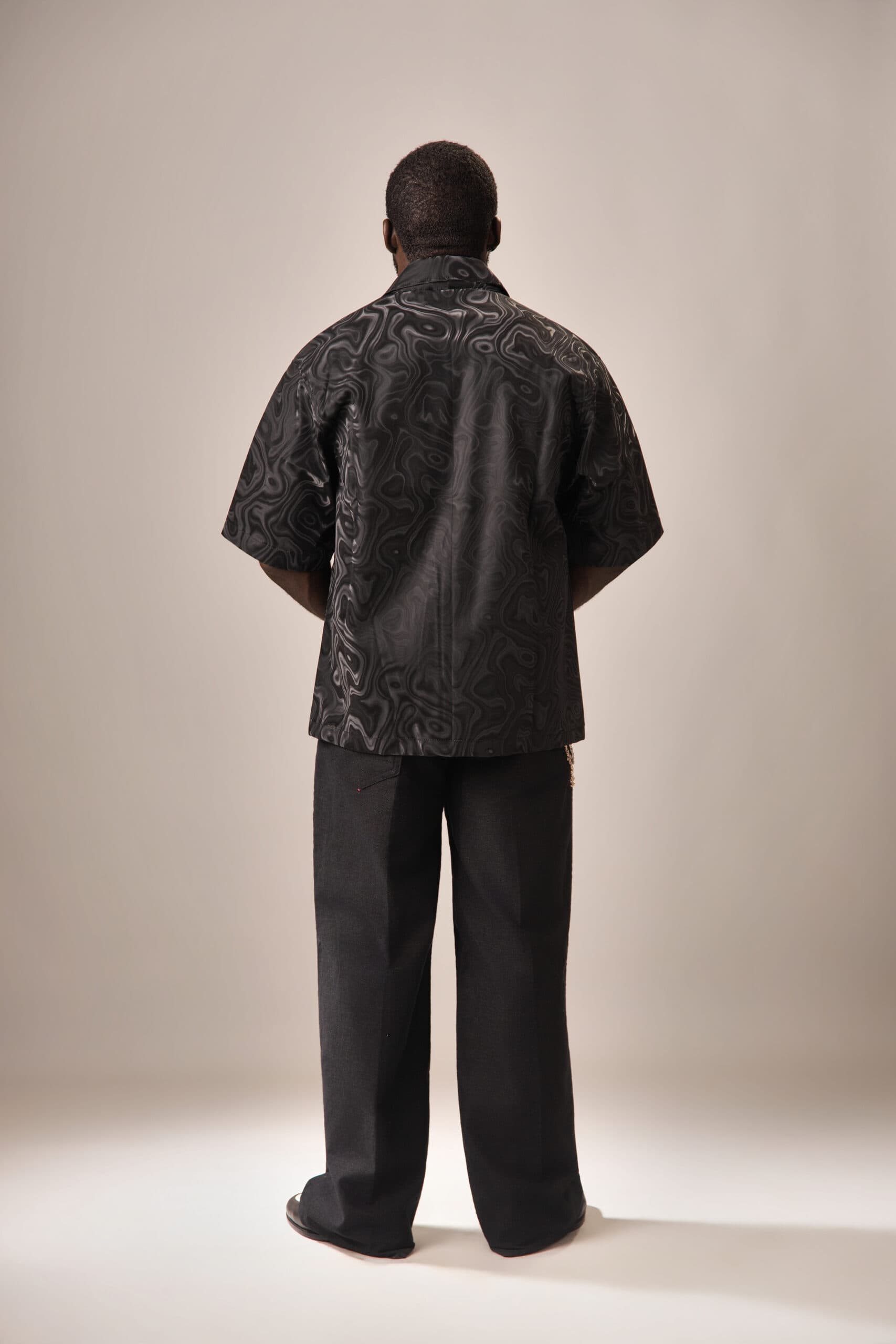 Leather Button Up Onyx Shirt